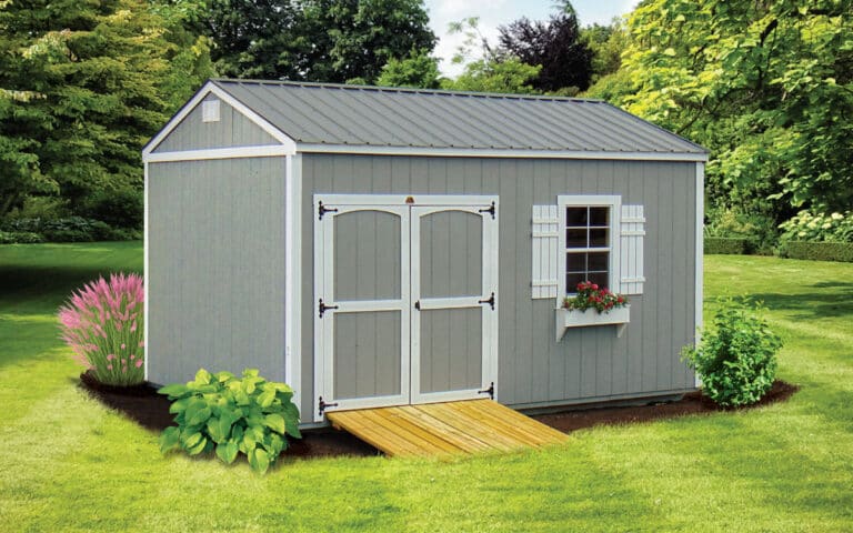 Garden shed in backyard