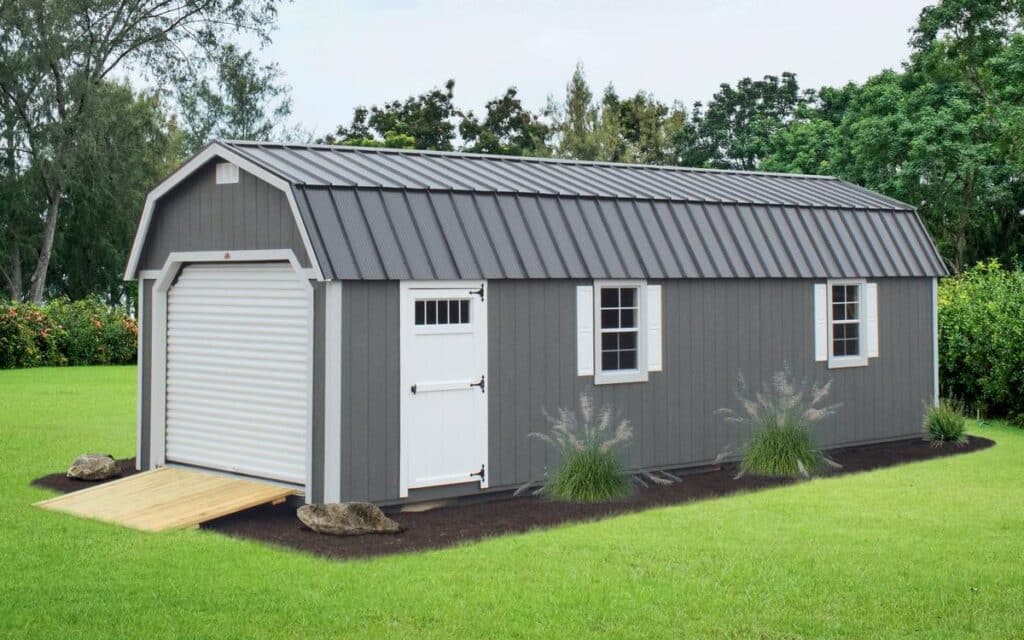 Lofted garage in backyard
