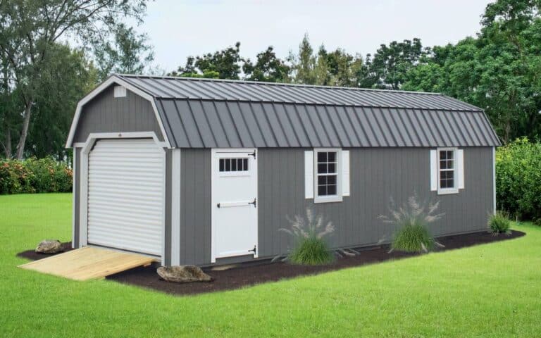 Lofted garage in backyard