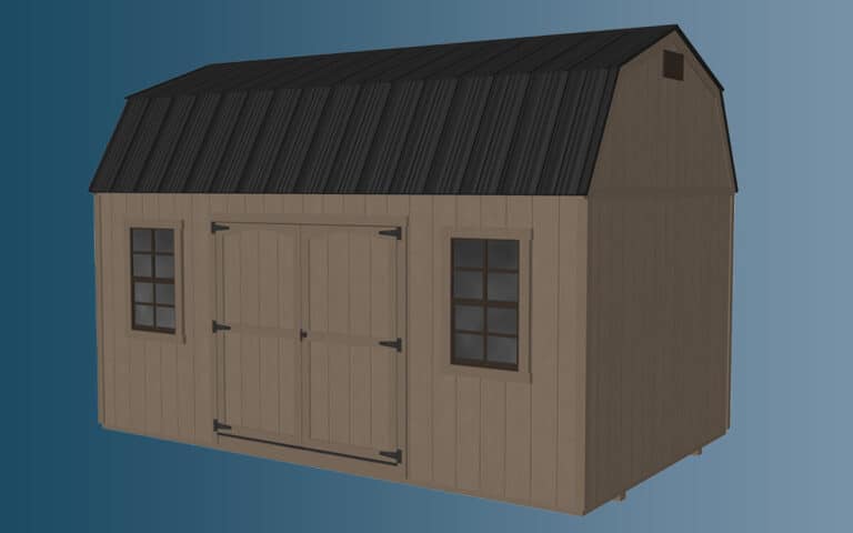 Graphic of brown lofted garden shed