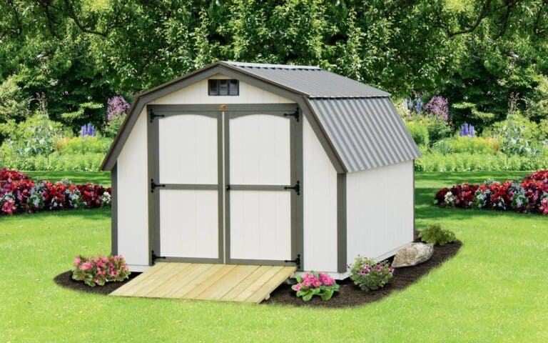 Mini barn in backyard