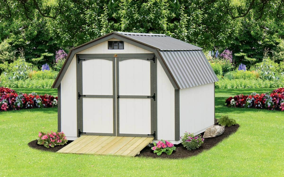 Mini barn in backyard