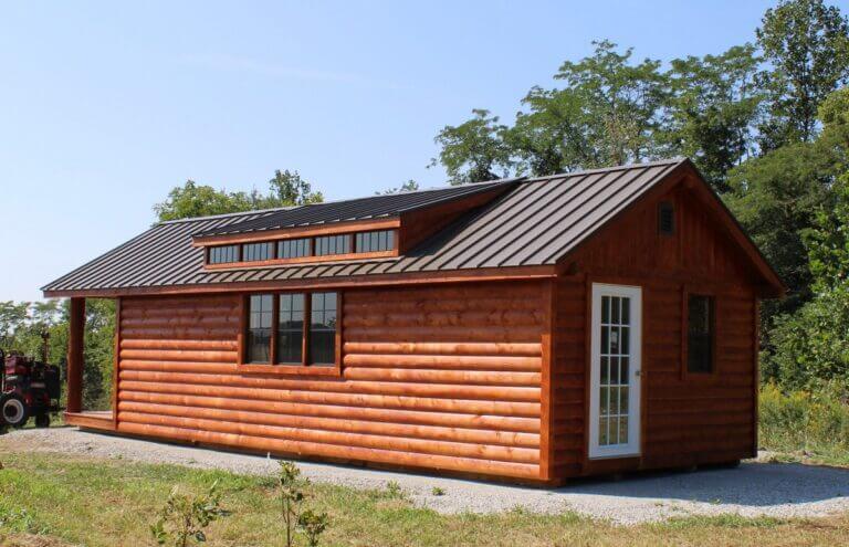 Back of log cabin