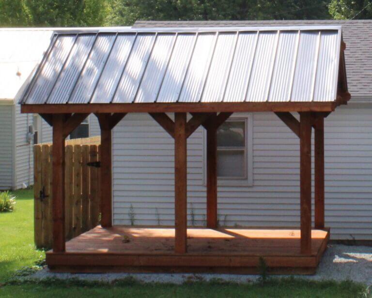 Backyard pavilion by shed