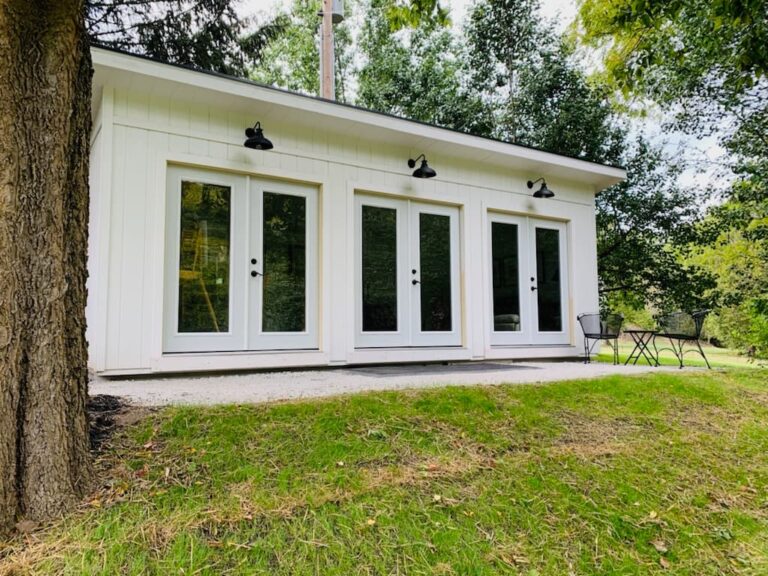 Backyard office doors