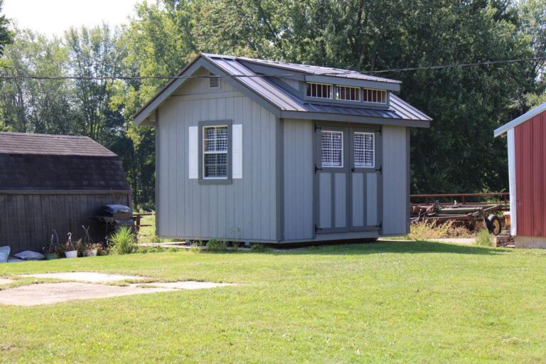 Garden shed in backyard