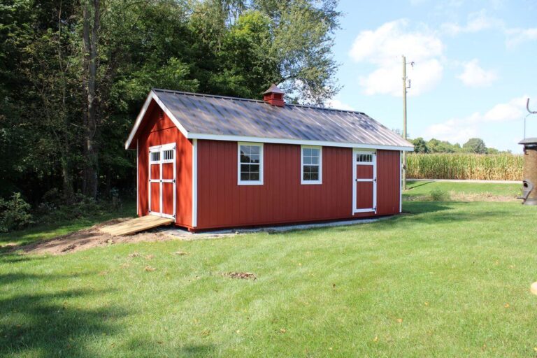 Red outdoor structure