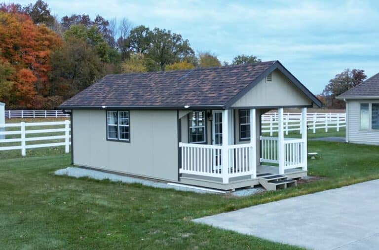 Gable Cabin in backyard