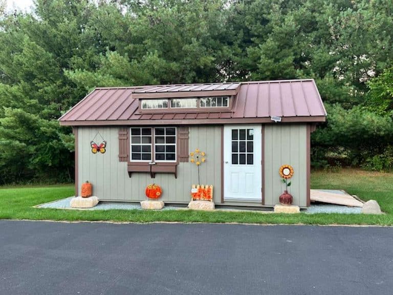 Shed in backyard