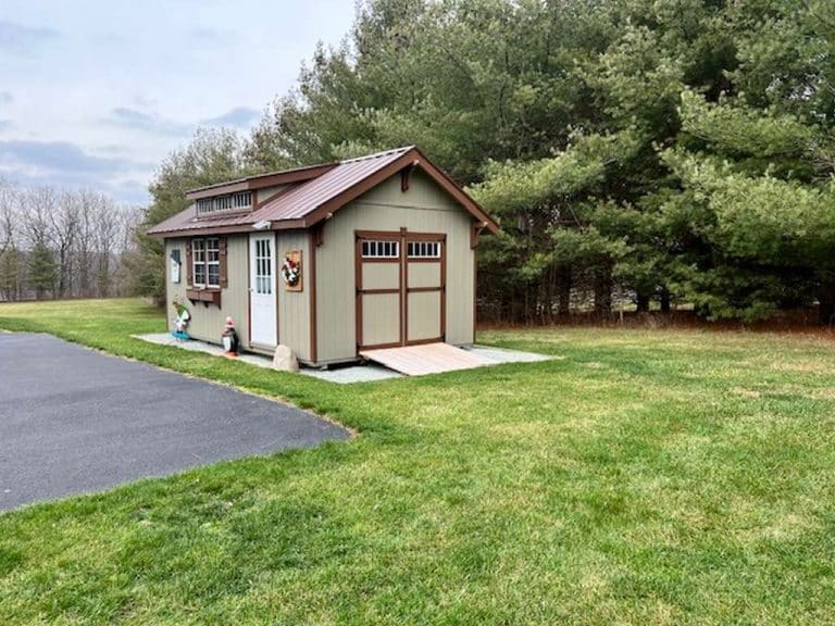 Shed in backyard