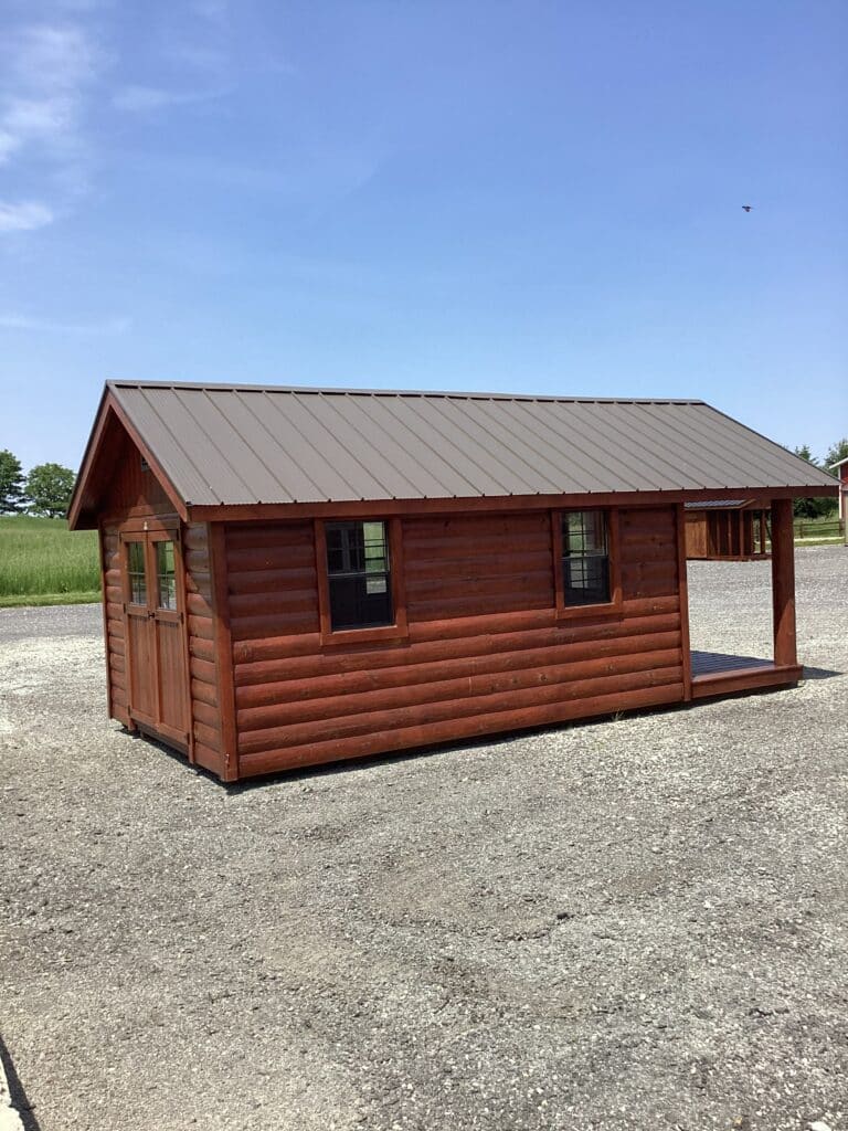 Gable Cabin Elite Log: 12' x 22'